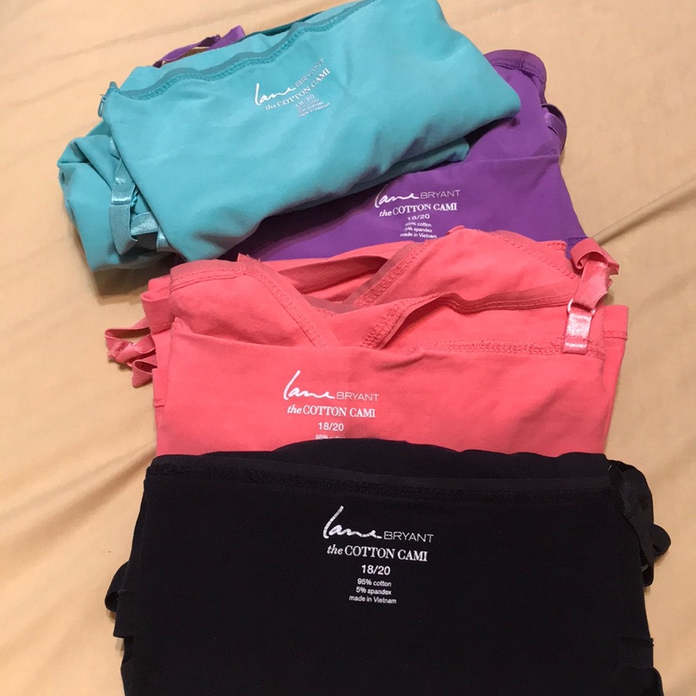 4 Lane Bryant 18/20 Cotton Cami Adj Strap.